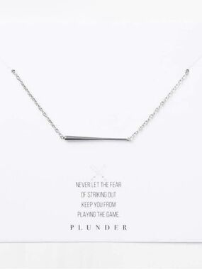#1097 Plunder Silver & or Gold Tapered Baseball Bat Necklace